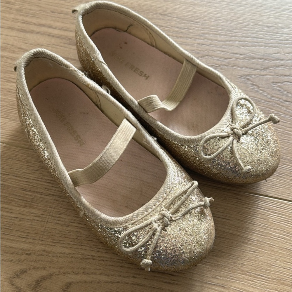 Gold Glitter Kids Ballet Flats